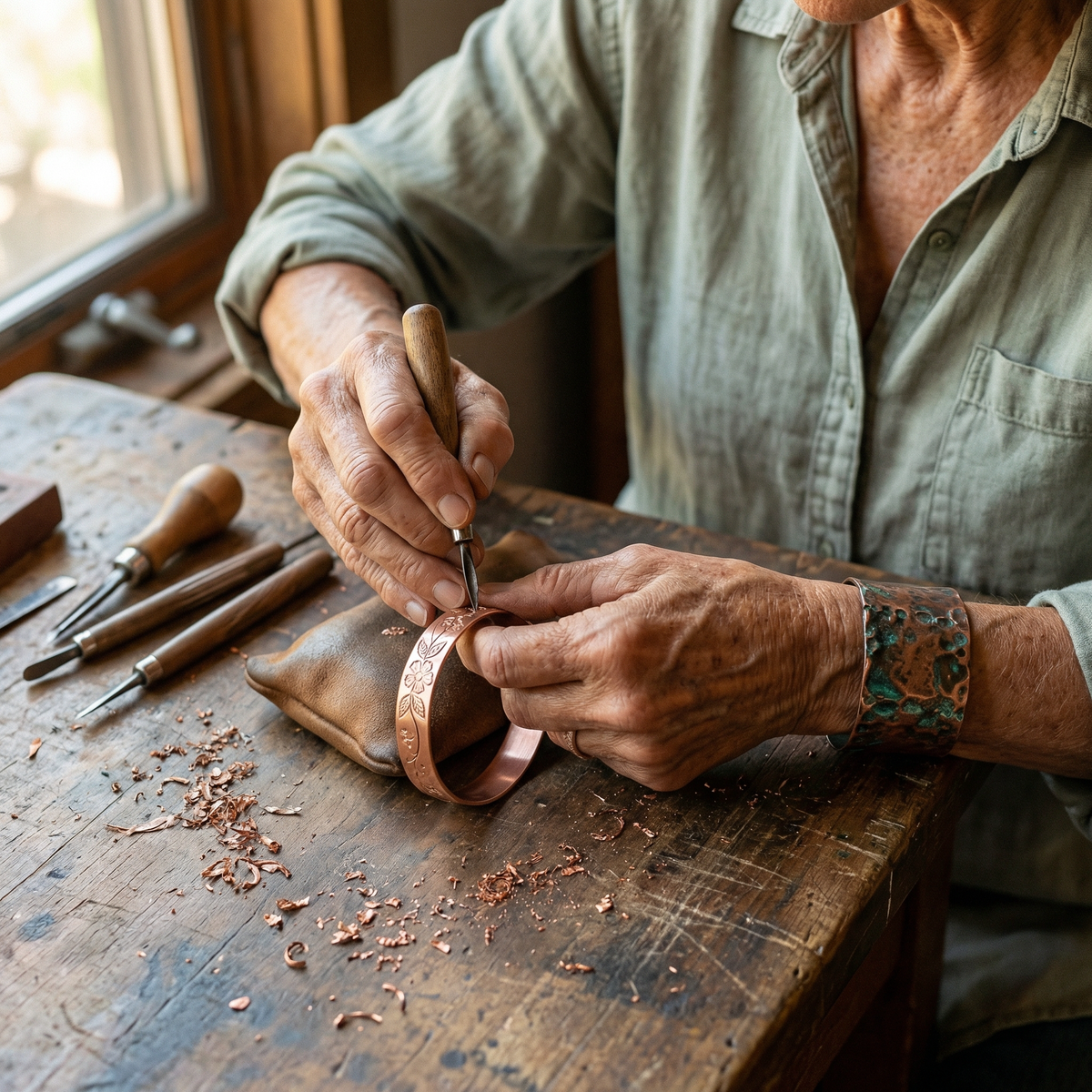 Brazalete Flor de Cobre
