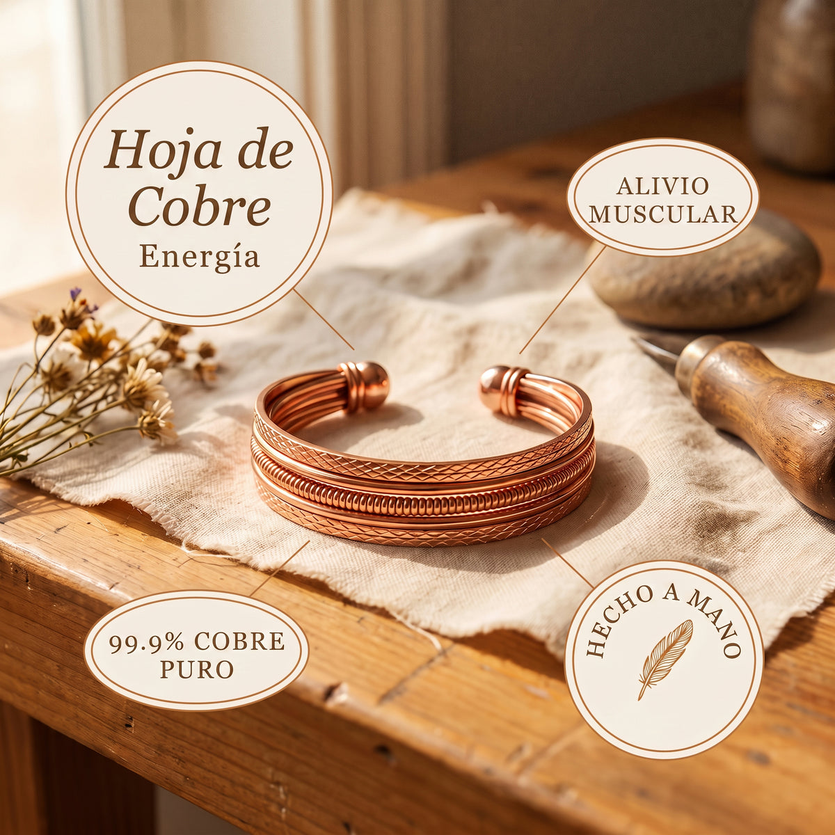 Brazalete Hoja de Cobre