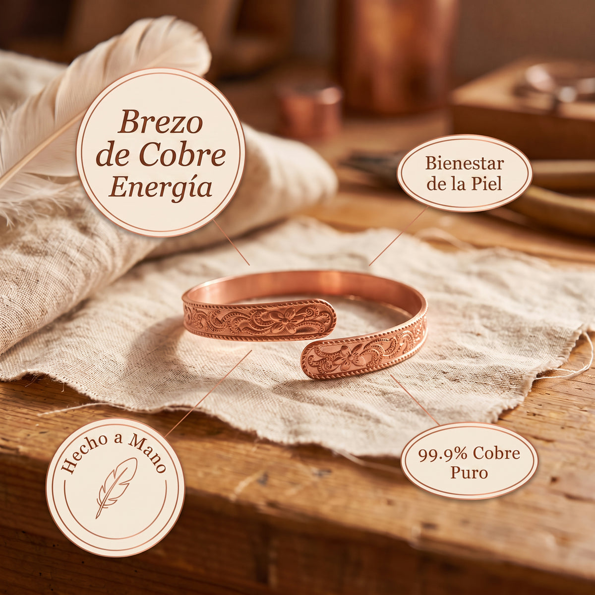 Brazalete Brezo de Cobre